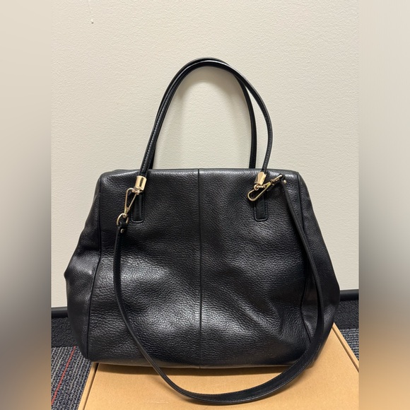 Coach Large Black Tote Pebble Leather - Picture 3 of 16